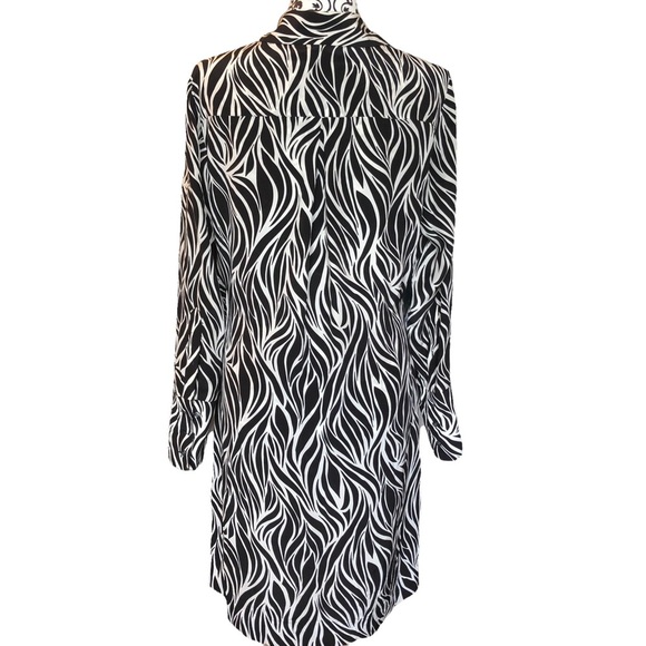 NINE WEST Silk Zebra-Print shirt Dress - Picture 9 of 16